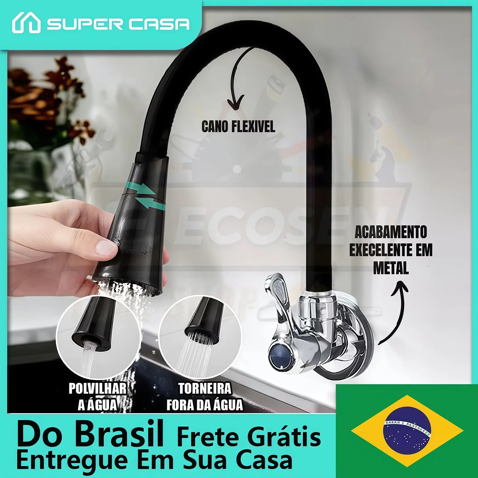 Torneira Flex Cone Black