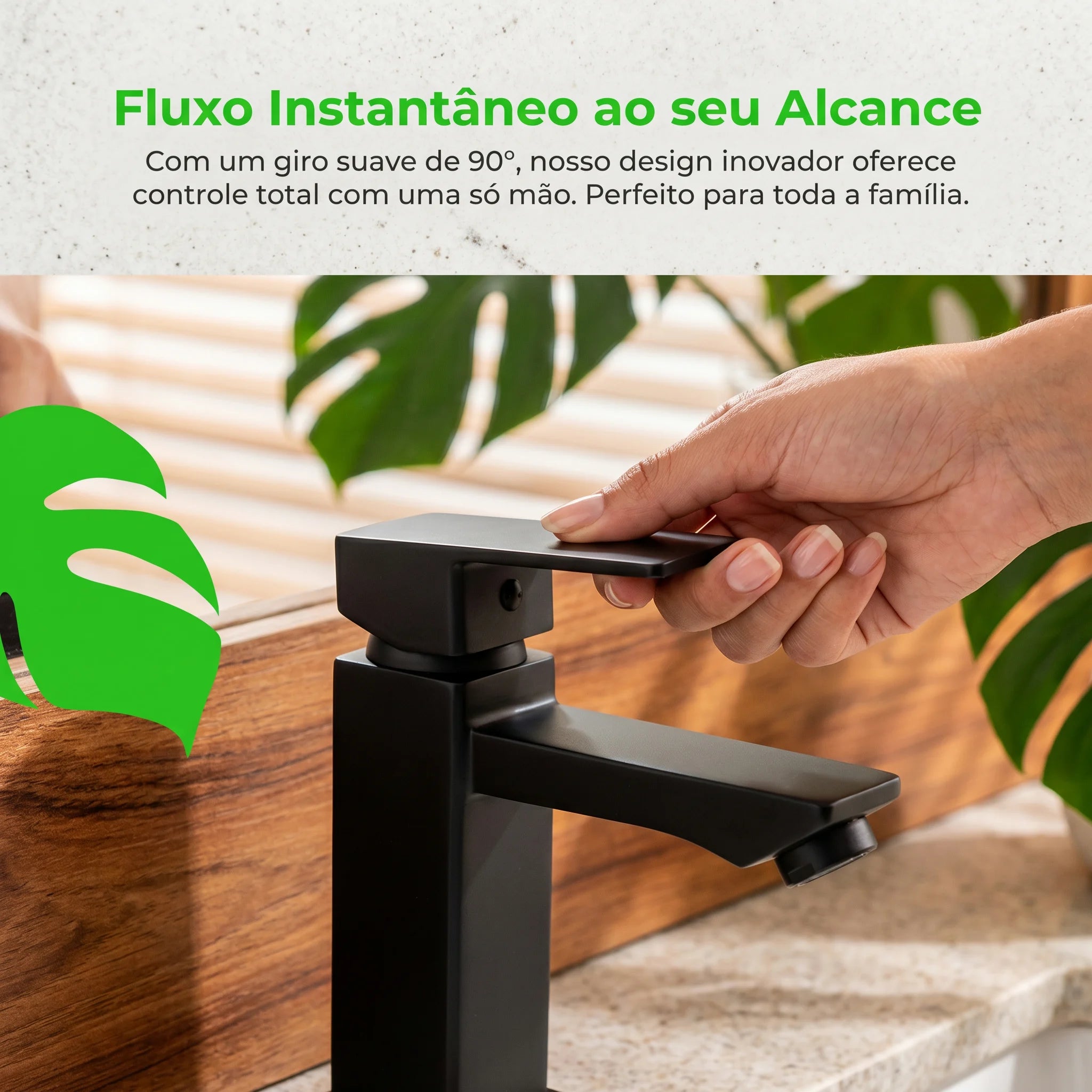 Torneira Minimal Black para Banheiro