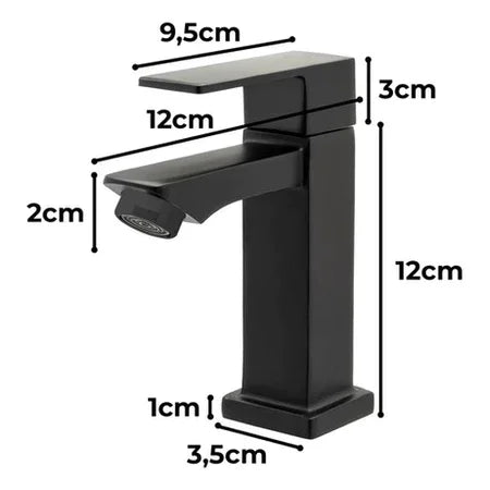 Torneira Minimal Black para Banheiro
