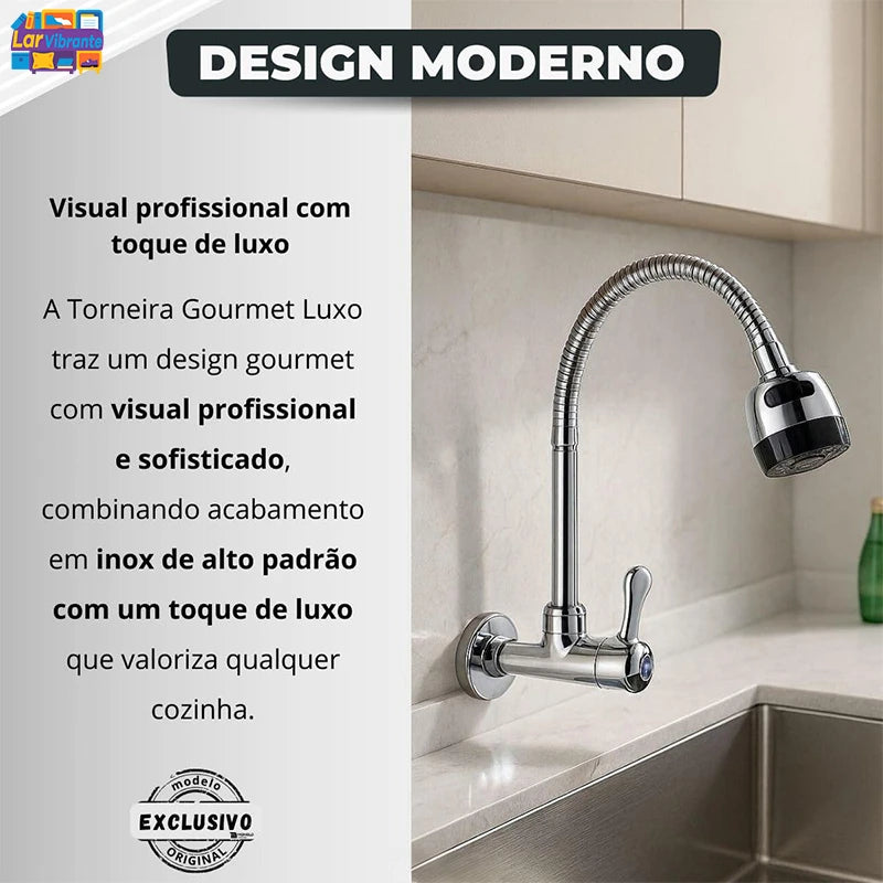 Torneira Gourmet Flex Touch Black