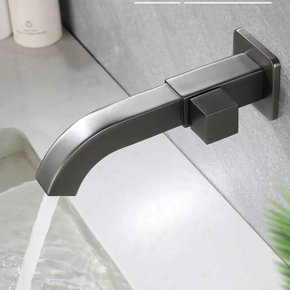 Torneira Escovada para Banheiro com Alavanca Lateral Design Moderno