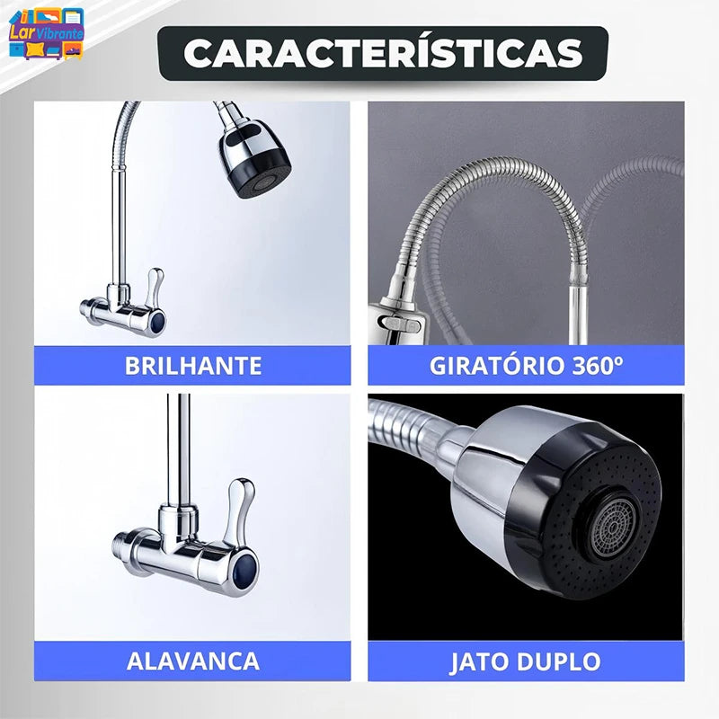 Torneira Gourmet Flex Touch Black